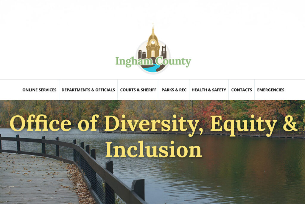 Screenshot of Ingham County DEI office website